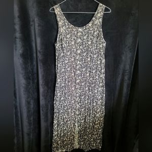 90s Vintage Caroline Wells Floral Sleeveless Dress